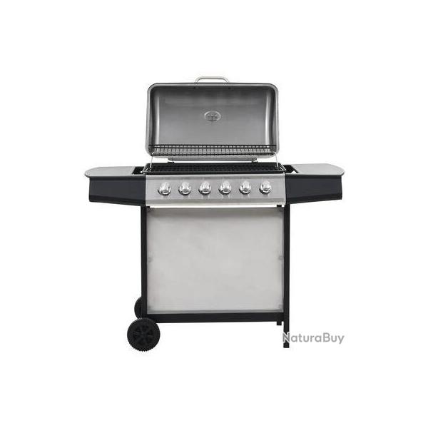 Barbecue au Gaz avec 6 Zones de Cuisson Inox Argent� Haute Qualit� Gibier Viande Poisson Legumes