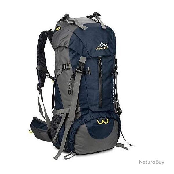 Sac � Dos Randonn�e 50L Imperm�able Ultral�ger Alpinisme Trekking P�che Camping Escalade Voyage Bleu