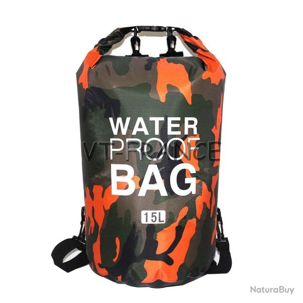 Sac Etanche Waterproof Plage Sport Voyage, Modele: 15L