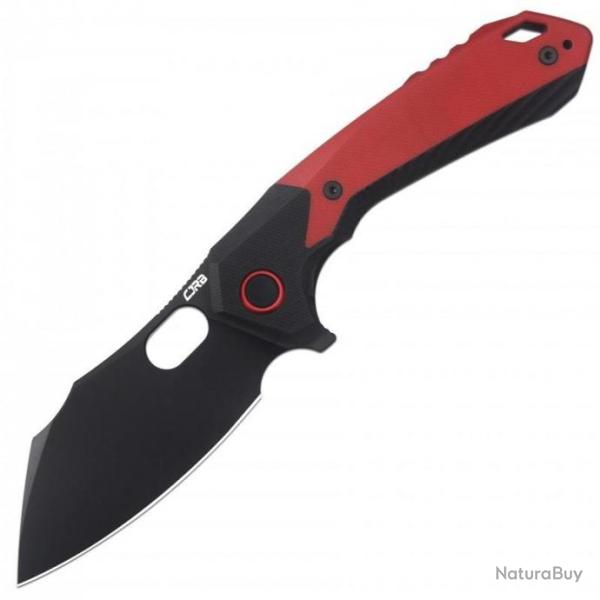 Couteau CJRB Caldera Red&Black Lame Acier AR-RPM9 Cleaver Manche G10 IKBS Linerlock Clip J1923BRE