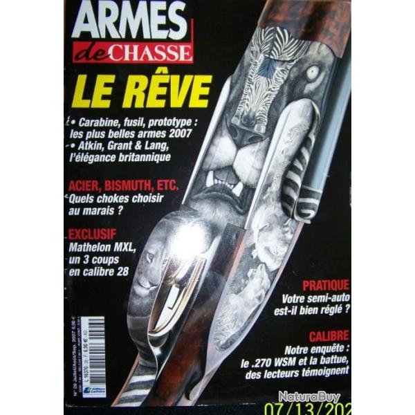 REVUE "ARMES DE CHASSE" EDITIONS LARIVIERE N�26 juillet-ao�t-septembre-2007- 114 pages - 27x30 cm