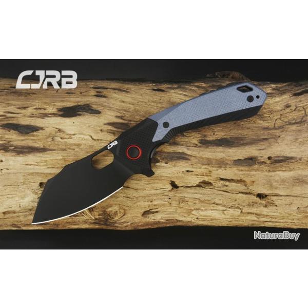 Couteau CJRB Caldera Blue&Black Lame Acier AR-RPM9 Cleaver Manche G10 IKBS Linerlock Clip J1923BBU