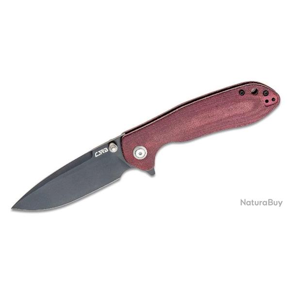 Couteau CJRB Scoria Burgundy Lame Acier AR-RPM9 Manche Micarta IKBS Linerlock Clip J1920BDRC