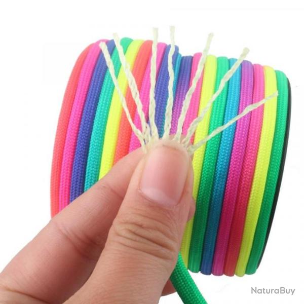 Para corde Arc-En-Ciel 4mm 7 Brins 4mm 31m Camping Bricolage P�che Randonn� Survie Solide Bobine