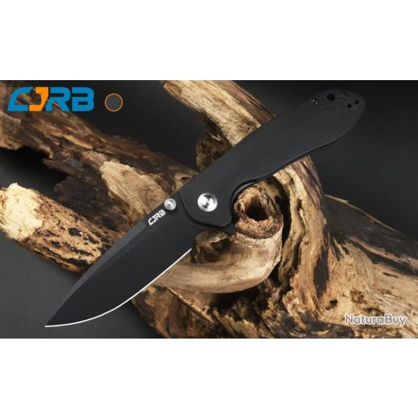 Couteau CJRB Scoria Black Lame Acier AR-RPM9 Manche G10 IKBS Linerlock Clip J1920BBK