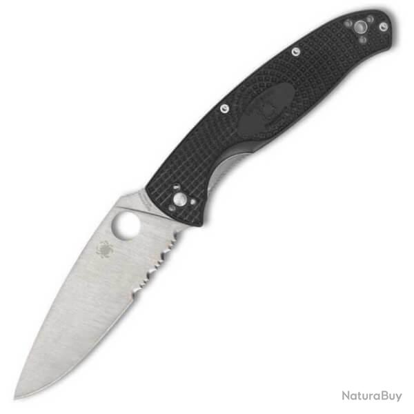 Couteau pliant Spyderco Resilience noir semi-dent�