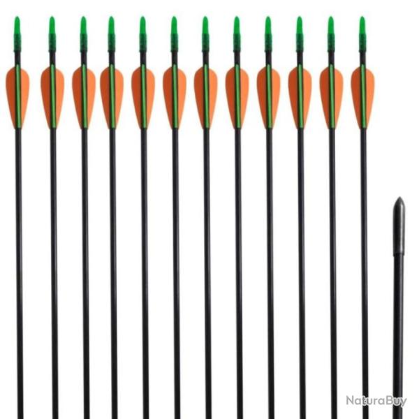 Fl�che d'arc Fibre de verre Recourb� 12 pcs Longueur 76,2 cm Diam�tre 0,6 cm Chasse Tir � l'Arc