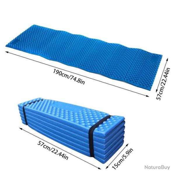 Tapis Camping Mousse Douce Ultralgre Pliant 190x57cm Impermable Nique-Nique Matelas Couchage