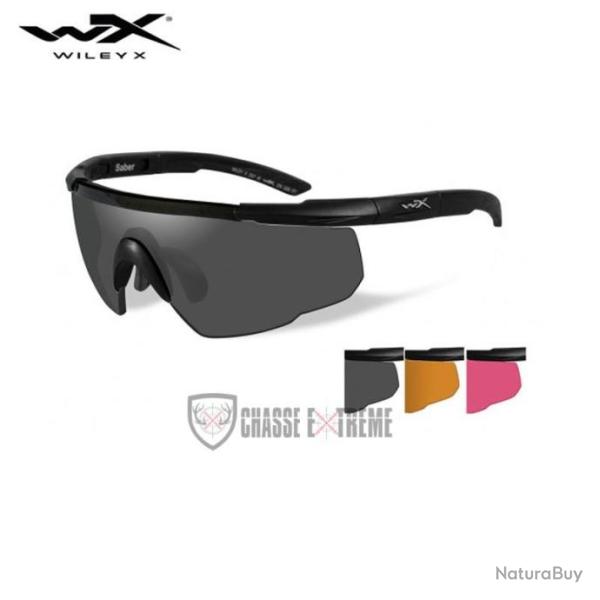 Lunettes Balistiques WILEY X Saber Advanced �crans Fum�/Orange/Rouge