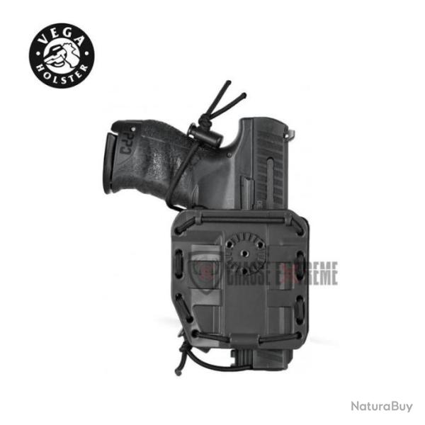 Holster Ambidextre VEGA Bungy 8bl pour Toute Arme de Poing Noir