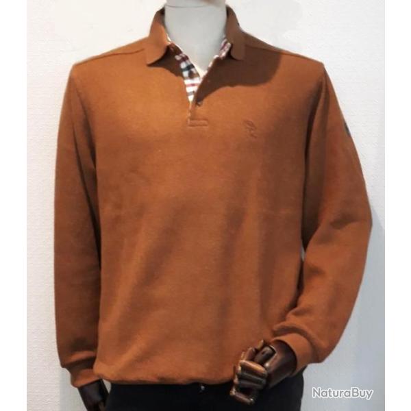 SWEAT COL BOUTONN� NOISETTE T2XL