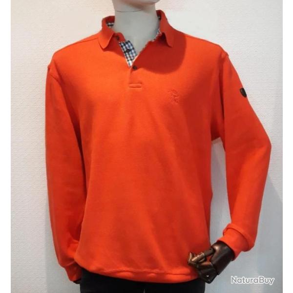 SWEAT COL BOUTONN� MANDARINE T2XL