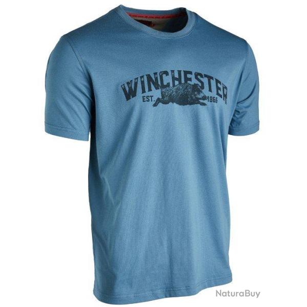 Tee shirt � manches courtes Vermont bleu Winchester