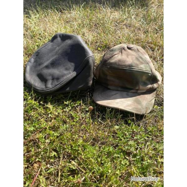 Lot de 2 casquettes en cuir