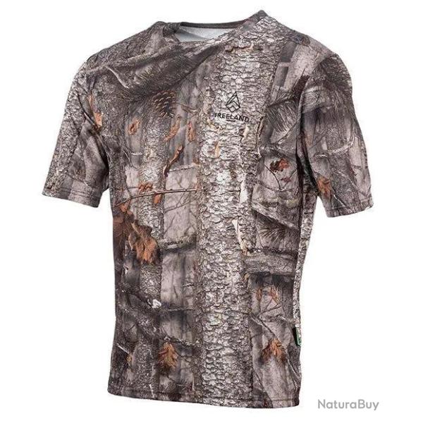 T shirt De Chasse Treeland Camo Forest