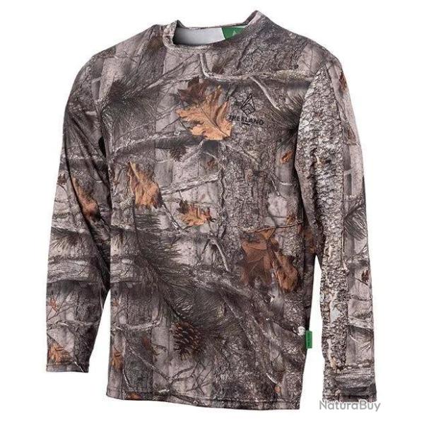 T shirt De Chasse Manches Longues Treeland Camo Forest