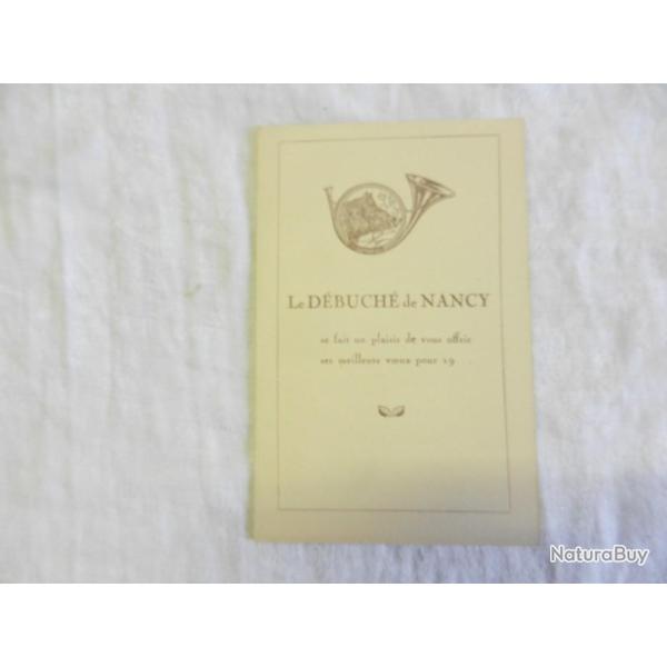 rare carte chasse Le D�buch� de Nancy - Fanfare de trompes de chasse - meilleurs voeux 19....