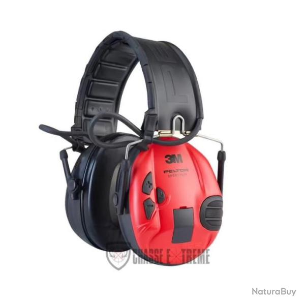 Casque Electronique 3M PELTOR Sport Tac Rouge Et Noir