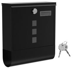 Bo&icirc;te aux lettres murale avec serrure avec cache fen&ecirc;tres de visualisation emplacement pour nom rou