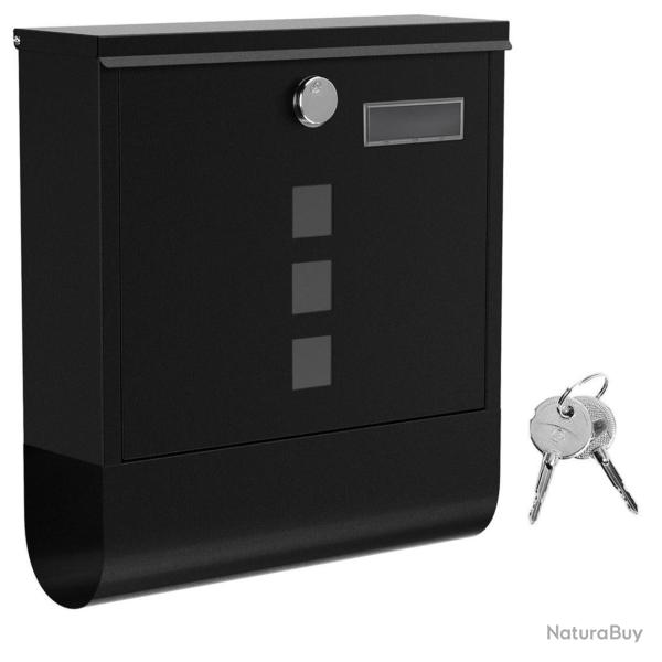 Bo�te aux lettres murale avec serrure avec cache fen�tres de visualisation emplacement pour nom rou