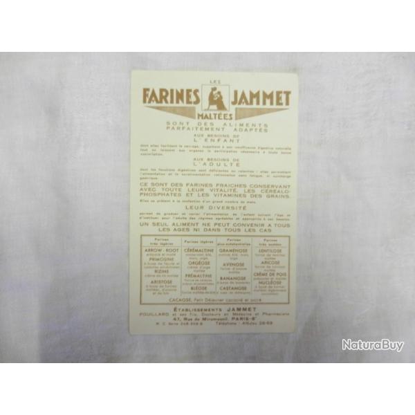 ancienne carte postale publicitaire Farines Jammet - La Lorraine