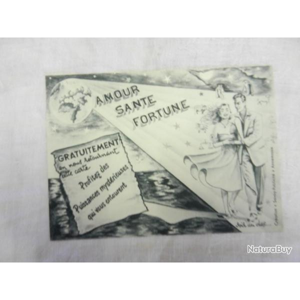 ancienne carte postale publicitaire Aplications Cosmiques Annemass - Amour Sant� Fortune