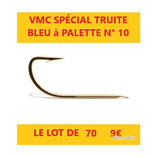 hame�ons  VMC SP�CIAL TRUITE BLEU � PALETTE N� 10 pochette de 10 x 7 soit  70 hame�ons
