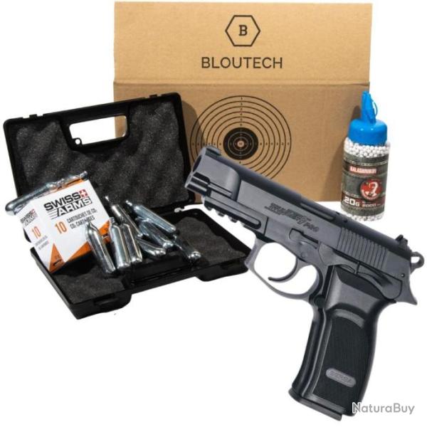 Pistolet Bersa Pack complet airsoft le plus puissant des CO2 1.9J, compatible bille acier 6 mm