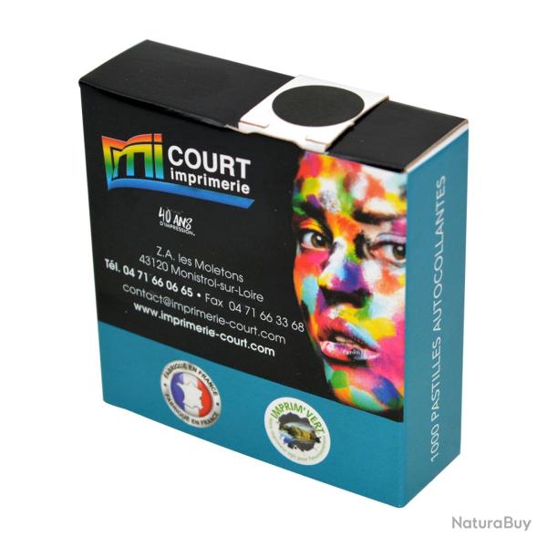 Pastilles autocollantes noires 19mm pour cible