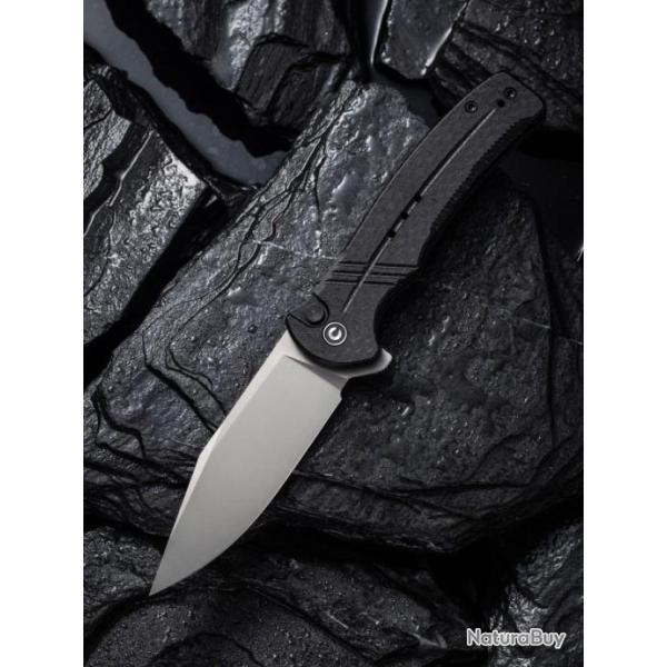 Couteau CIVIVI Cogent Coarse Button Lock Manche Micarta Lame Acier 14C28N IKBS Clip CIVC20038D7