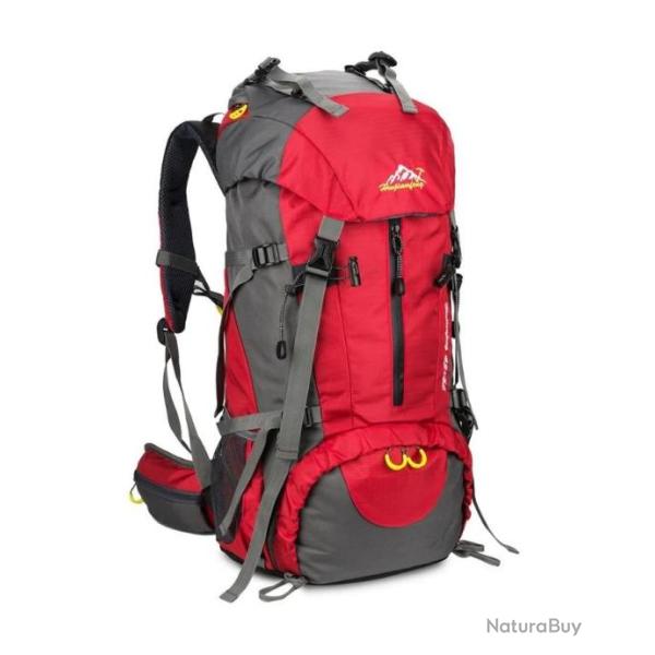 Sac � Dos Randonn�e 50L Tactique Imperm�ableLl�ger Alpinisme Trekking P�che Camping Escalade Rouge