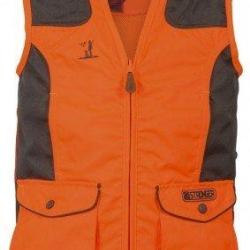 Gilet de traque enfant orange kaki PERCUSSION