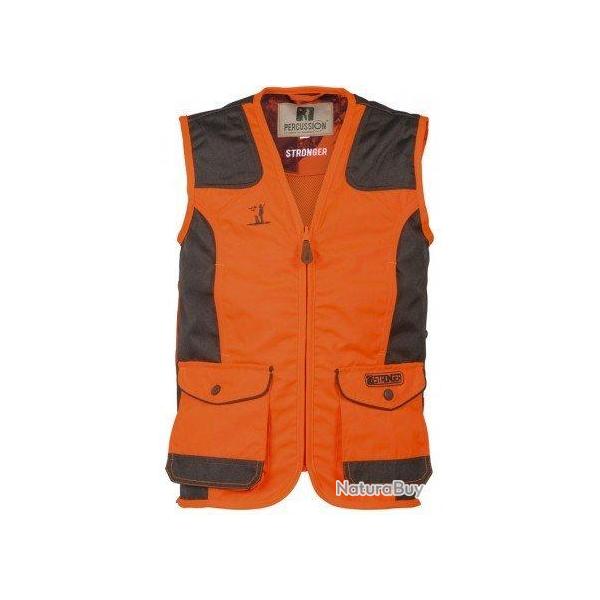 Gilet de traque enfant orange kaki PERCUSSION