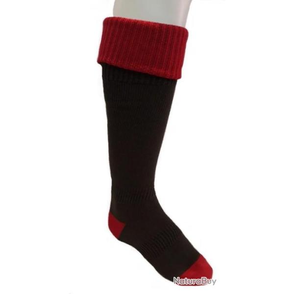 CHAUSSETTES HAUTES 37/38 KAKI/ROUGE