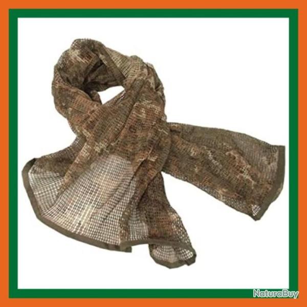 Echarpe tactique camouflage multifonctions en mailles 190 x 90 cm - Livraison gratuite et rapide