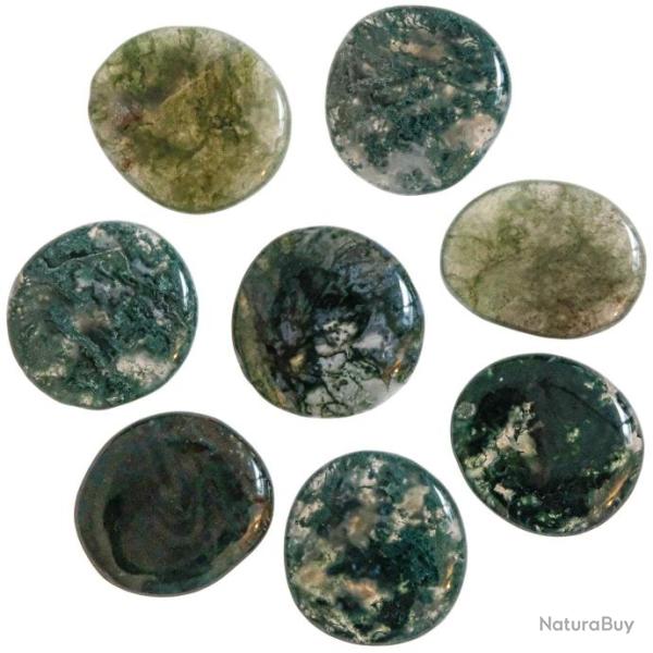 Galet plat agate mousse - A l'unit� 21 � 30 grammes