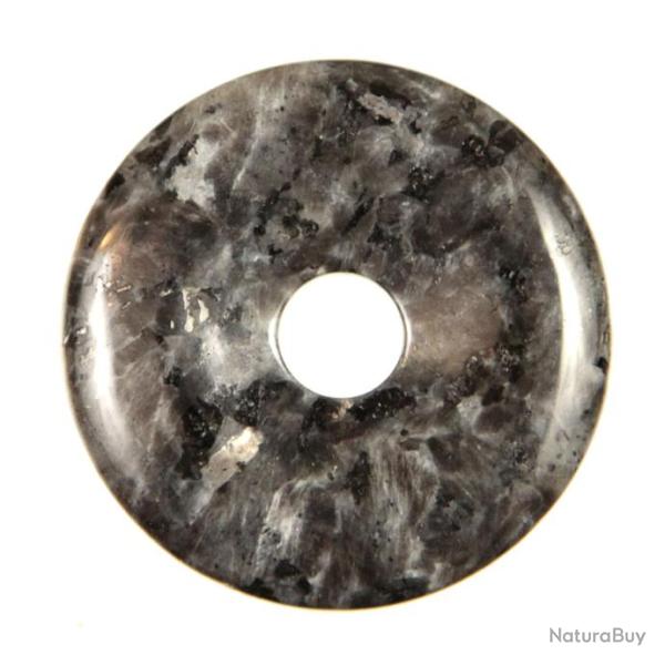 Donut Pi Chinois en larvikite pour pendentif 4 cm