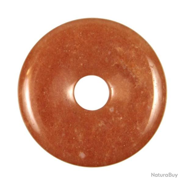 Donut Pi Chinois en aventurine rouge pour pendentif 4 cm