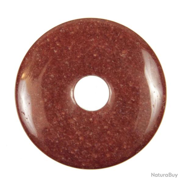 Donut Pi Chinois en quartz h�mato�de pour pendentif 3 cm