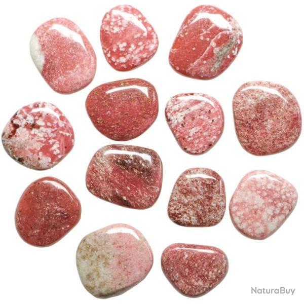 Petits galets plats thulite - Lot de 3