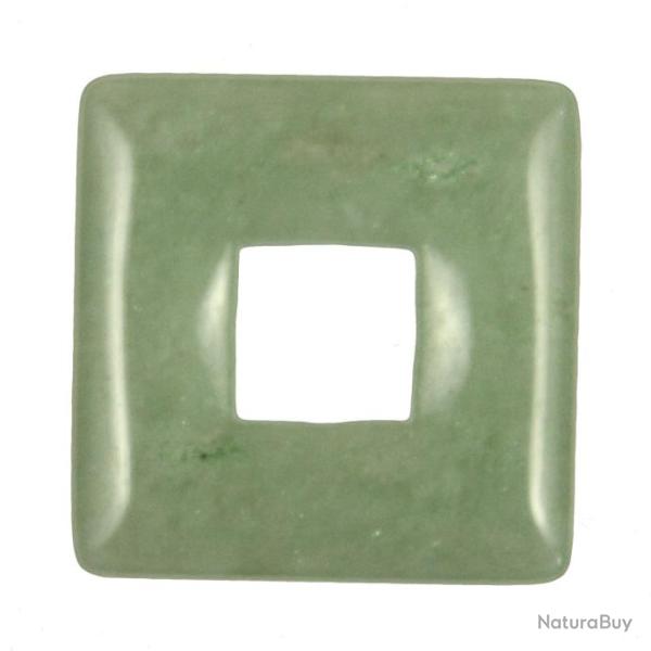 Donut carr� en aventurine verte pour pendentif 2.8 cm