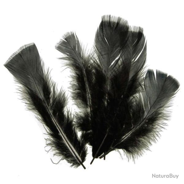 Plumes pied plat de dinde - 5 grammes  Noir