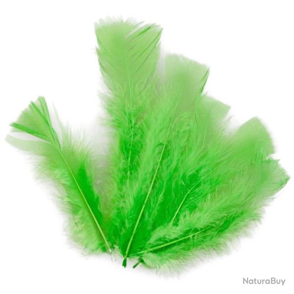Plumes pied plat de dinde - 5 grammes  Vert fluo