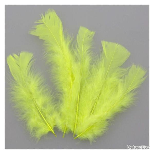 Plumes pied plat de dinde - 5 grammes  Jaune fluo
