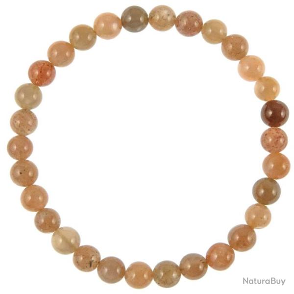 Bracelet en pierre de lune ros�e - perles rondes 6 mm