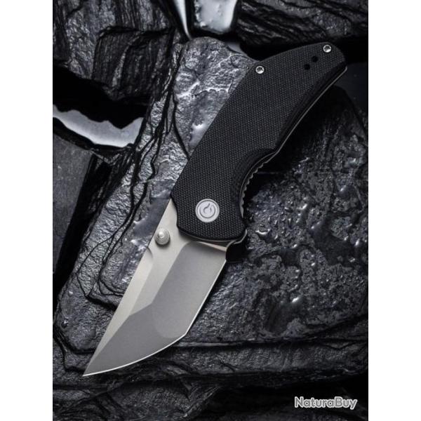 Couteau CIVIVI Thug 2 Black Lame Tanto Acier Nitro-V Bead Blasted Manche G10 IKBS CIVC20028C2