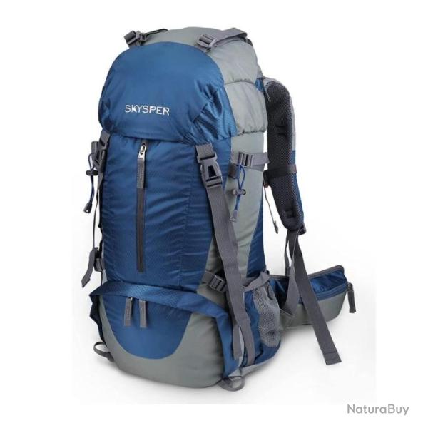 Sac � Dos 50L Imperm�able Randonn�e Alpinisme Trekking P�che Camping Escalade Voyage Bleu Marine