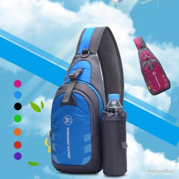 Sac Bandouli�re Unisexe Porte bouteille Voyage Camping P�che Randonn�e Etanche MultiPoches Respirant