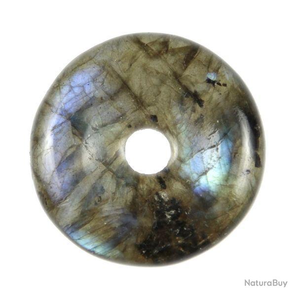 Donut Pi Chinois en labradorite pour pendentif 4 cm