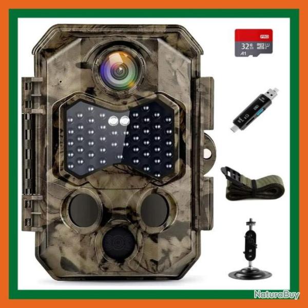 Cam�ra de chasse 32MP 4K UHD � vision nocturne + Carte 32Go - LIVRAISON GRATUITE ET RAPIDE